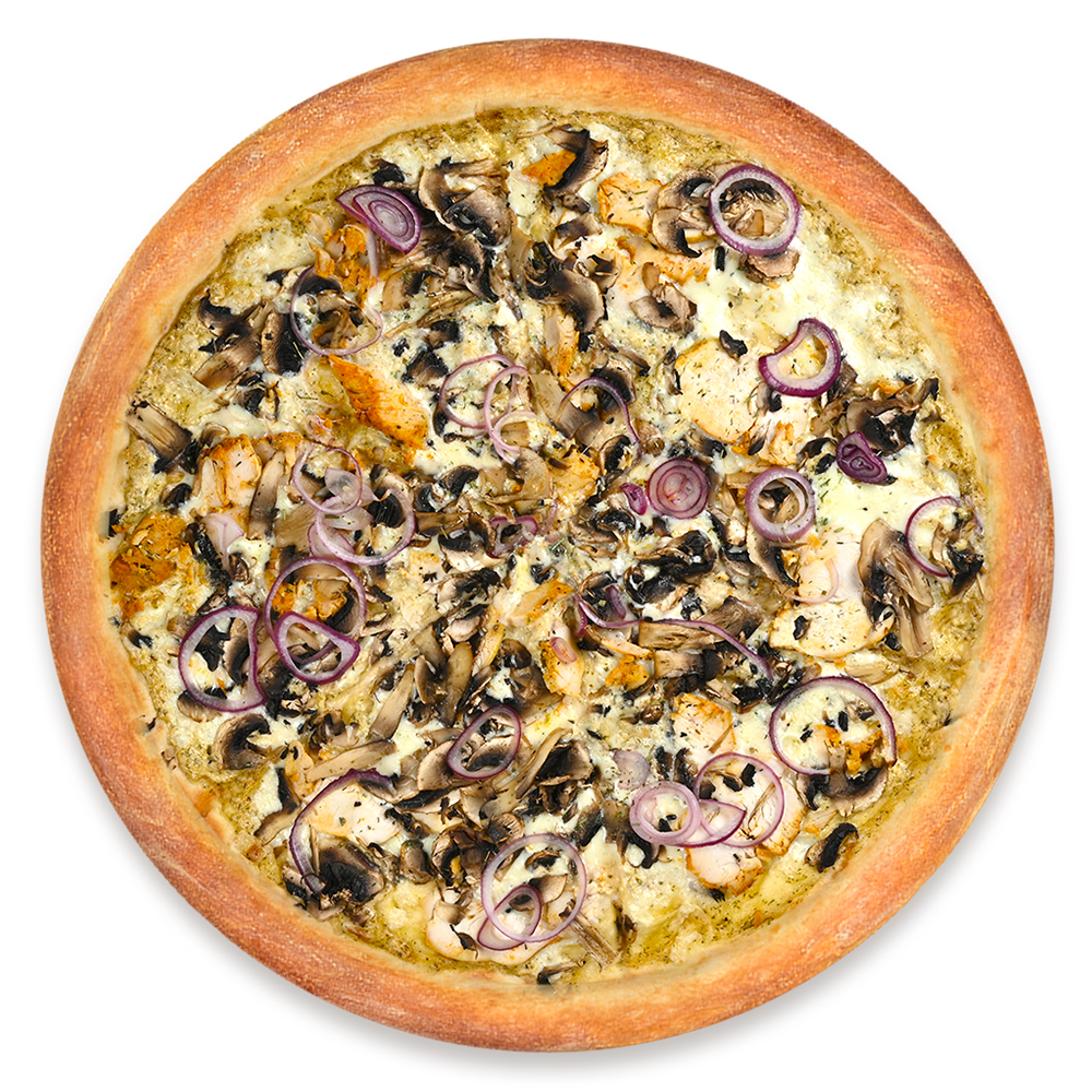 Пицца «Курица и Грибы» Пышное тесто